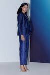Buy_Febo6_Blue Silk Embroidery Asymmetric Dale Thread Jacket_Online_at_Aza_Fashions