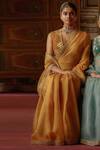 Shop_Sabyasachi_Organza Saree With Unstitched Blouse Fabric_at_Aza_Fashions
