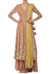 Buy_Astha Narang_Beige V Neck Embellished Anarkali Palazzo Set For Women_at_Aza_Fashions