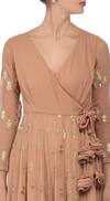Buy_Astha Narang_Beige V Neck Embellished Anarkali Palazzo Set _Online_at_Aza_Fashions