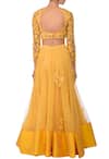 Shop_Astha Narang_Yellow Net Floral Embroidered Lehenga Set_at_Aza_Fashions