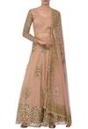 Buy_Astha Narang_Pink Blouse Crepe Lehenga Embroidered Floral V Neck Set For Women_at_Aza_Fashions