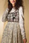 Buy_Neha & Tarun_Off White Reyon Moss Embroidered Printed Anarkali With Churidar And Short Jacket _Online_at_Aza_Fashions