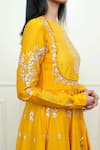 Buy_Sheetal Batra_Yellow Silk Chanderi Embroidery Round Anarkali Set _Online_at_Aza_Fashions