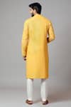 Shop_PAARSH_Yellow Kurta Linen Pajama Pant Malai Cotton Embroidered Set_at_Aza_Fashions