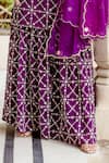 Gulabo Jaipur_Purple Dupatta Organza, Kurta And Sharara Georgette Bahaar Embroidered Set _at_Aza_Fashions