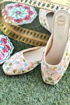 Buy_Modanta Footwear_Cream Floral Embroidered Mules _at_Aza_Fashions