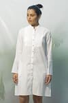 Buy_Chillosophy_White Cotton Poplin Round Shirt Dress  _at_Aza_Fashions