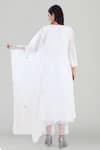 Shop_Asaga_White Cotton Pant Mul Cotton Dupatta Organza, Kurta Chanderi Silk Round Set _at_Aza_Fashions