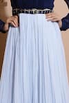 Pallavi Jaipur_Blue Chiffon Tiered Midi Skirt _Online_at_Aza_Fashions