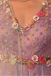 Moledro_Purple Organza, Brocade, Net Embroidery, Sequins, Irsa Anarkali With Dupatta _at_Aza_Fashions