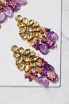 Ishhaara_Purple Stones, Beads Drop Choker Set _at_Aza_Fashions