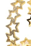 The Jewel Factor_Gold Plated Stone Star Shape Embellished Bangle_at_Aza_Fashions