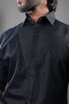 Buy_Hilo Design_Black Giza Cotton Pintuck Shirt _Online_at_Aza_Fashions