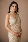 Buy_Astha Narang_Off White Net Embroidered Nakshi Scoop Neck Sequin Saree With Blouse For Women