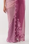 Buy_Amisha Kothari_Pink Saree Silk Organza Printed Stripe Suman And 