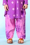Cute Couture_Purple Cotton Lace Bandhani Print Kurta Salwar Set _Online_at_Aza_Fashions