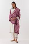 Amisha Kothari_Ivory Chanderi , Organza Kurta Set Candy Stripe Print Dupatta _at_Aza_Fashions