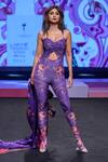 Shop_Limerick by Abirr N' Nanki_Multi Color 82% Polyester Abstract Halter Essee Neck Jumpsuit _Online_at_Aza_Fashions