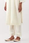 Amisha Kothari_Ivory Chanderi , Organza Bagh Kurta Set With Floral Jaali Dupatta _at_Aza_Fashions