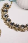 Buy Ishhaara Gold Plated Diamonds, Stones Kundan Embellished Necklace Set With Maangtikka Buy_Ishhaara_Gold Plated Diamonds, Stones Kundan Embellished Necklace Set With Maangtikka