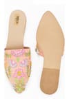 Miar Designs_Peach Zehra Embroidered Mules _at_Aza_Fashions