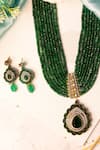 Buy_Ishhaara_Green Diamonds, Stones American Embellished Necklace Set 