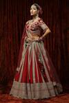 Shikhar Sharma Red Silk, Georgette, Chanderi Beads, Tassels Ruby Embroidered Bridal Lehenga Set at Aza Fashions Shikhar Sharma_Red Silk, Georgette, Chanderi Beads, Tassels Ruby Embroidered Bridal Lehenga Set _at_Aza_Fashions