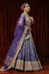 SHIKHAR SHARMA_Purple Lehenga And Blouse Cotton Shimmer Chanderi Orchid Bridal Set _at_Aza_Fashions