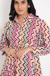 Buy Bha Sha Multi Color Modal, Satin Collared Galaxy Chevron Print Tunic Online at Aza Fashions Buy_Bha Sha_Multi Color Modal, Satin Collared Galaxy Chevron Print Tunic _Online_at_Aza_Fashions