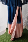 Shop_suruchi parakh_Blue Satin Silk Lining Shantoon Embellishment Bead Tunic And Draped Skirt Set_Online_at_Aza_Fashions