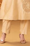 Buy_Ruh Clothing_Beige Chanderi Embroidered Chikankari Round Baleena Kurta And Pant Set _Online_at_Aza_Fashions