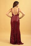 Shop Ambrosia Red V Neck Embroidered Gown at Aza Fashions Shop_Ambrosia_Red V Neck Embroidered Gown _at_Aza_Fashions
