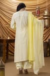 Shop_Ruh Clothing_Yellow Kurta-mulmul And Dupatta-chanderi Embroidered Chikankari Yasmeen Kurta Set _at_Aza_Fashions