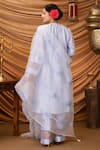 Shop_Ruh Clothing_Blue Kurta  Pant And Organza Dupatta Lolita Chikankari Set _at_Aza_Fashions