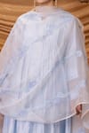 Shop_Ruh Clothing_Blue Kurta  Pant And Organza Dupatta Lolita Chikankari Set _Online_at_Aza_Fashions