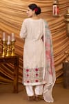 Shop Ruh Clothing Ivory Chanderi, Mulmul Chikankari V Neck Ishanya Gulab Kurta Set at Aza Fashions Shop_Ruh Clothing_Ivory Chanderi, Mulmul Chikankari V Neck Ishanya Gulab Kurta Set _at_Aza_Fashions