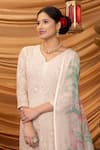 Buy Ruh Clothing Ivory Chanderi, Mulmul Chikankari V Neck Ishanya Gulab Kurta Set Online at Aza Fashions Buy_Ruh Clothing_Ivory Chanderi, Mulmul Chikankari V Neck Ishanya Gulab Kurta Set _Online_at_Aza_Fashions