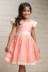 Buy_Ribbon Candy_Peach Cotton Polka Dot Dress _at_Aza_Fashions