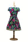 Ribbon Candy_Blue Cotton Floral Print Dress _Online_at_Aza_Fashions