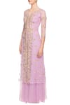 Buy_Astha Narang_Purple V Neck Embroidered Kurta Palazzo Set  _Online_at_Aza_Fashions