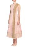 Buy_Astha Narang_Pink Embroidered Floral Illusion Neck Dress With Dupatta _Online_at_Aza_Fashions