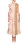 Shop_Astha Narang_Pink Embroidered Floral Illusion Neck Dress With Dupatta _Online_at_Aza_Fashions