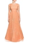 Shop_Astha Narang_Orange Sequin Embellished Gown_Online_at_Aza_Fashions
