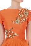 Tisha Saksena_Orange Embroidered Kurta And Churidar For Women_at_Aza_Fashions