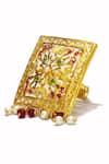 Buy_Devanshi Renu Jewels_Gold Plated Stone Geometric Shaped Ring_Online_at_Aza_Fashions