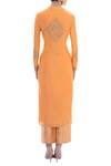 Shop_Aiman_Orange V Neck Embellished Kurta Set _at_Aza_Fashions