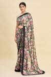 Shop_Pallavi Jaikishan_Black Georgette Printed Saree  _Online_at_Aza_Fashions