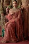 Shop_Sabyasachi_Embroidered Saree With Blouse_at_Aza_Fashions