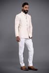 Shop_Raghavendra Rathore Jodhpur_Off White Bandhgala Silk And Jodhpuri Breeches Cotton Embroidery & Pant Set _at_Aza_Fashions